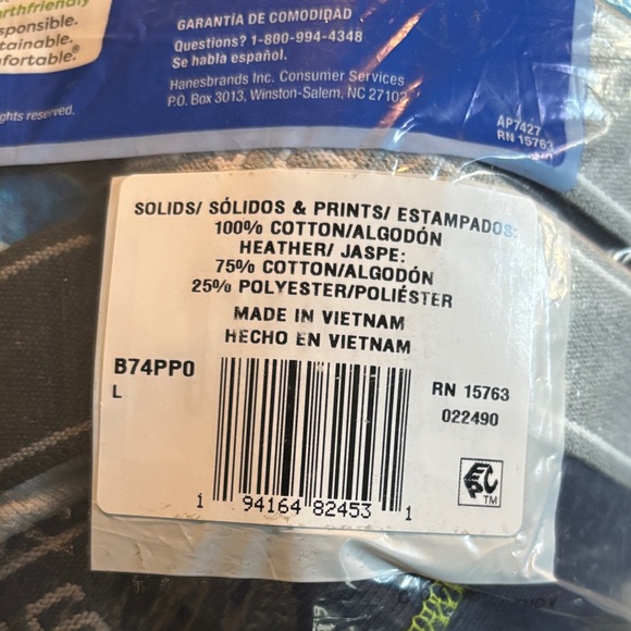 New Hanes Boys Tagless Boxer Briefs variety color (blue, black, grey) 10 Pk Larg - Picture 2 of 5